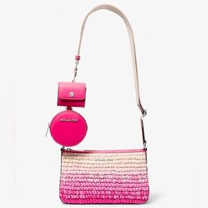 Michael Kors Jet Set Small Ombre Straw Crossbody Bag